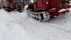 ТТ-4 Сила и мощь из СССР вытаскивает лесовоз 40 тонн.