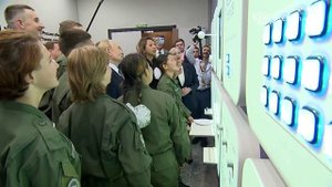 Владимир Путин также осмотрел интерактивную экспозицию «Уникальный русский язык», 4 сентября 2025