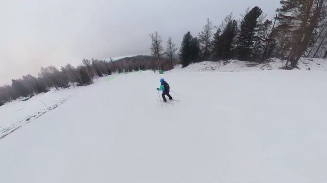 Манжерок.  6 января 2024.  Привычно, на склонах Синюхи