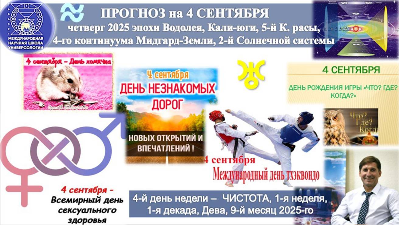 ПРОГНОЗ на 4 СЕНТЯБРЯ, среду, день ЧИСТОТЫ, 2025, эпохи Водолея, Кали-юги,5йК.расы,2ЙСолнечной сист.