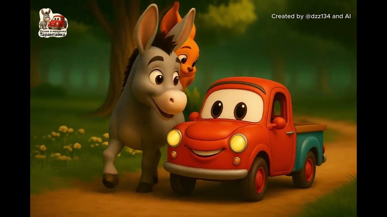 Потерявшийся бельчонок - новая серия мультфильма про Ослика и его подружку машинку Тарантайку!