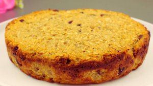 Простой овсяно-яблочный пирог. Без сахара! Без муки!