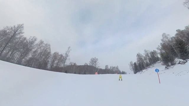 Манжерок 4 февраля. Фрагменты. Прокат Иваныча.  Трасса Вельвет.