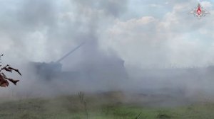 Боевая работа расчётов САУ «Гиацинт-К» группировки войск «Центр»