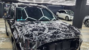 Geely Monjaro - бронирование прозрачной полиуретановой плёнкой передней части и всех зон риска