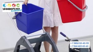 Тележка уборочная BRABIX, 2 съемных ведра 30 л, механический отжим, пластиковый каркас