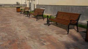 ДК Железнодорожник в Екатеринбурге. Благоустройство территории с тротуарной плиткой завода Поревит