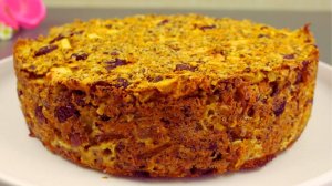 Полезный морковно-яблочный пирог. Без сахара! Без муки! Без яиц!