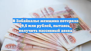 В Забайкалье женщина потеряла 9,5 млн рублей, пытаясь получить пассивный доход