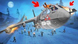 Нашел военный самолет и улетел от зомби в gta 5 online ! выживание в зомби апокалипсисе в гта 5 !