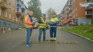 Дорожные работы на улицах 1-я Дачная и Пугачёва