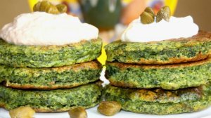 Оладьи шпинатные.