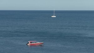 Крым. Алушта. Утес. Взгляд из моего номера  отеля Орион на море. На море приезжают и с собаками.