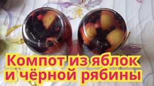 Как приготовить на зиму ,очень вкусный и полезный компот из яблок и чёрной рябины.