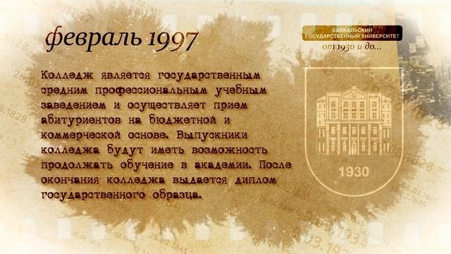 История БГУ (1997 год)