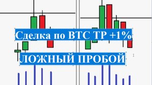 Сделка по BTC ТР +1% динамические и статические уровни поддержки и сопротивления,  ЛОЖНый ПРОБОЙ