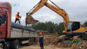 Поставка спиральновитых гофрированных металлических труб на объект строительства в Ленинском районе