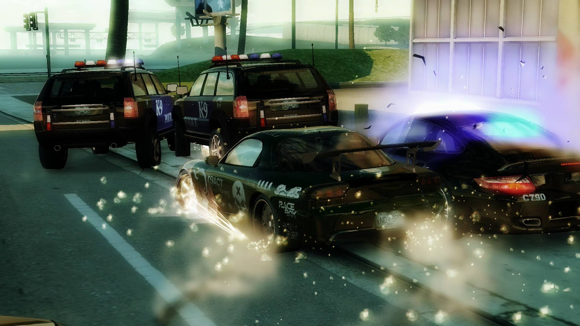 Need for Speed Undercover Mazda RX7 Battle Machine Погоня с Пробитыми Колёсами смотреть онлайн