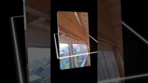 1000033850.mp4(Собака наблюдает за устройством каркаса для откосов у оконных проёмов в доме А-фрейм)