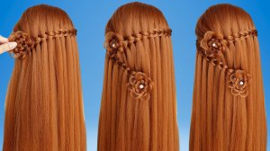 Милая и простая прическа для девушек | Простая прическа с косами для длинных волос