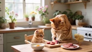 Мультики детям от 3-х лет -Мама-Кошка успевает всё: накормить, связать, поиграть и приласкать котят