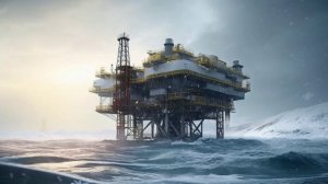 Звуки нефтяной платформы в Северном Ледовитом океане в окружении ветра, воды и падающего снега 2 ч.