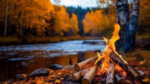 12 часов Костра и Шума реки – фон для сна и медитации