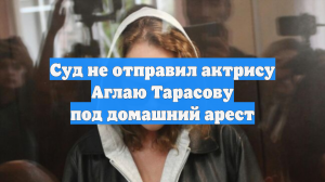 Суд не отправил актрису Аглаю Тарасову под домашний арест