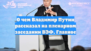 О чем Владимир Путин рассказал на пленарном заседании ВЭФ. Главное