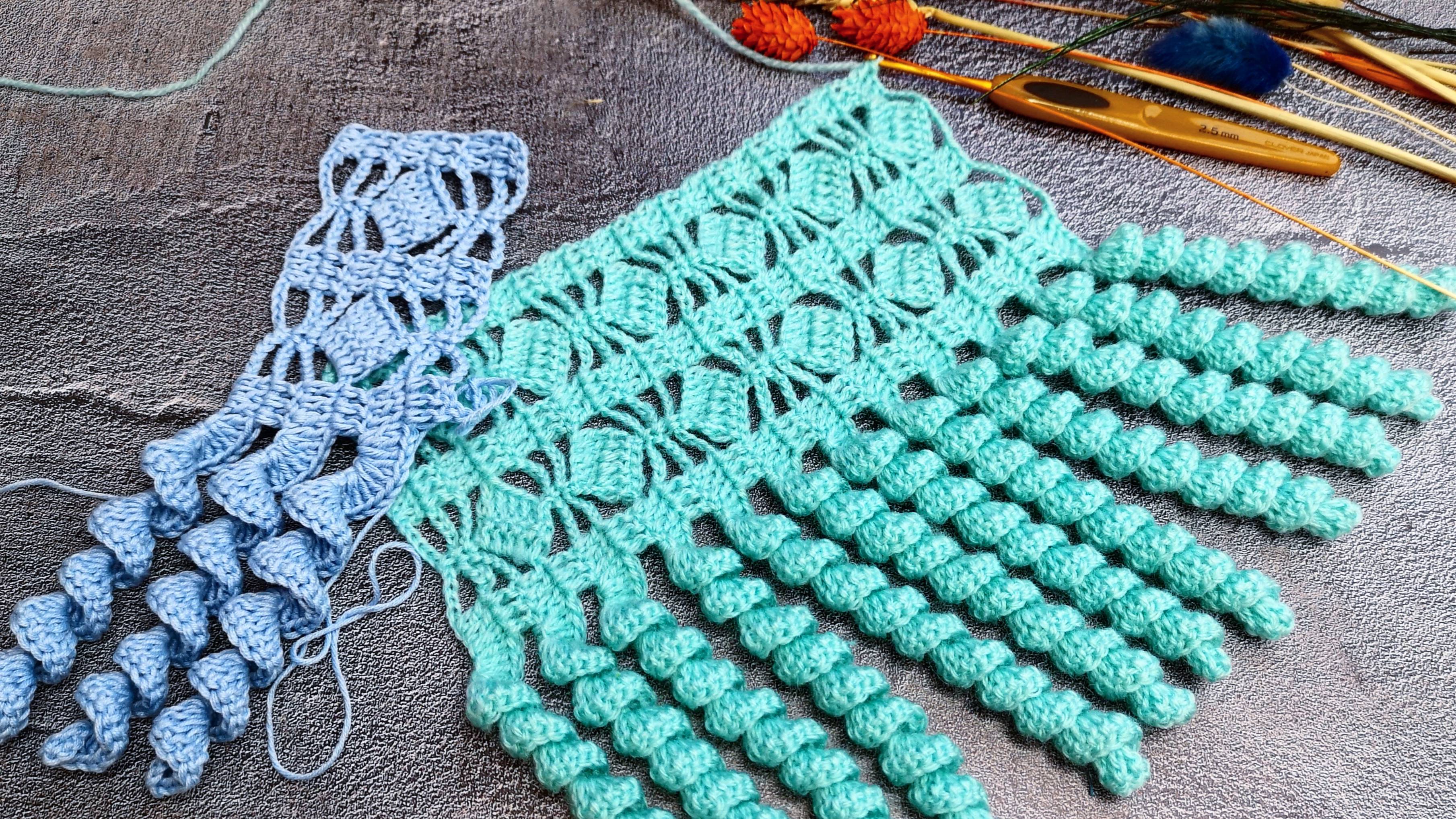 ✨Палантин крючком с необычной обвязкой "Спиралька" ✨ смотреть онлайн