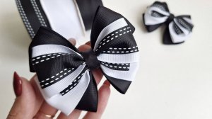 Стильные школьные бантики из репсовых лент