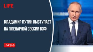Владимир Путин выступает на пленарной сессии ВЭФ