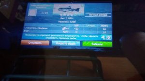 Поймал большую рыбу в игре Ml Fish World. Выловил огромного леща из реки.