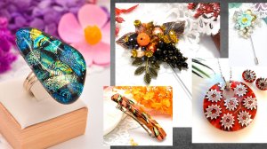 Украшения из натуральных камней и стекла от Татьяны Петровой. Броши. Заколка. Кольцо. Серьги. Кулон