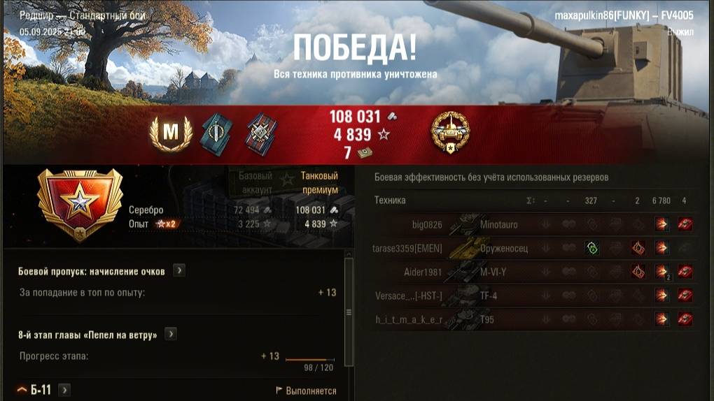 Мастер-Калибр-Боец на FV4005 #wot #games #танки #миртанков #ворлдофтанкс #worldoftanks