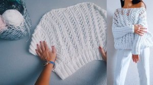 ДЖЕМПЕР АЖУРНЫЙ ИЗ ХЛОПКА/ Жилет с косами