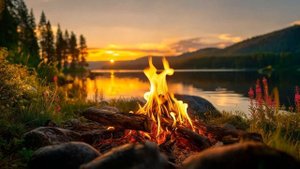 Костёр на закате. Приятные звуки природы для медитации, сна и учебы.