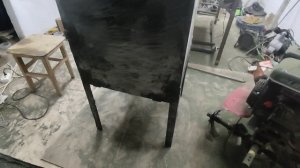 Приварил ножки к печке
