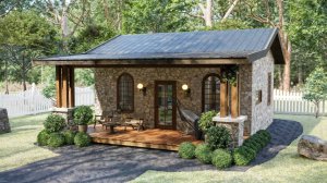 🏡 Самый Уютный Каменный Коттедж 43 м² | 2 Спальни и Терраса с Гамаком!