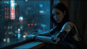 Where Rain Remembers Being Human🌧️💙 2-Hour Cyberpunk Ambience ｜ Synthetic Nostalgia Soundscape