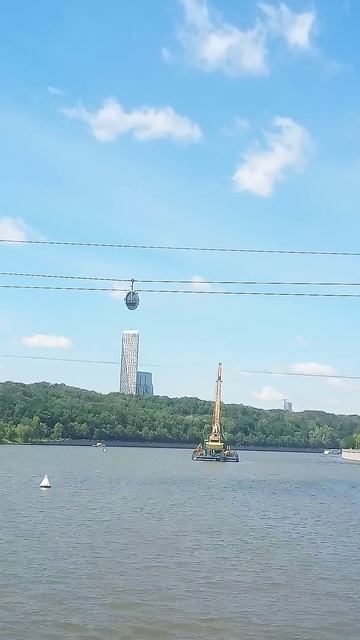 Вид на канатную дорогу с теплохода #shorts_video