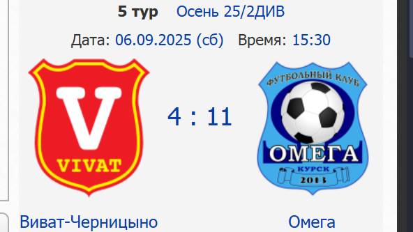 Виват-Черницыно - Омега 1 тайм смотреть онлайн