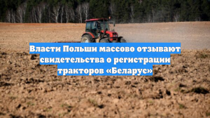 Власти Польши массово отзывают свидетельства о регистрации тракторов «Беларус»
