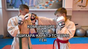Комбинация 1, 10 Кю Ашихара-каратэ