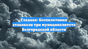 Гладков: беспилотники атаковали три муниципалитета Белгородской области