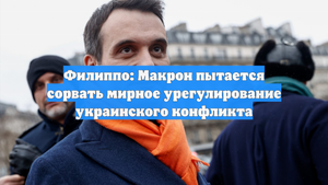 Филиппо: Макрон пытается сорвать мирное урегулирование украинского конфликта