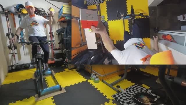 Кубик Рубика 3х3. Собрать на велосипеде! Просмотр ограничен для лиц, младше 50 лет.