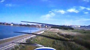 Volantex Super Cub - проба взлёта и посадки с шасси.