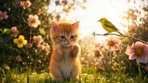 Мама-Кошка и её котёнок спасают маленького птенца, и между ними рождается крепкая дружба