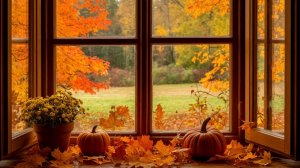 Autumn outside the window